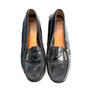 Prada Patent Leather Driving Loafers Size 37.5